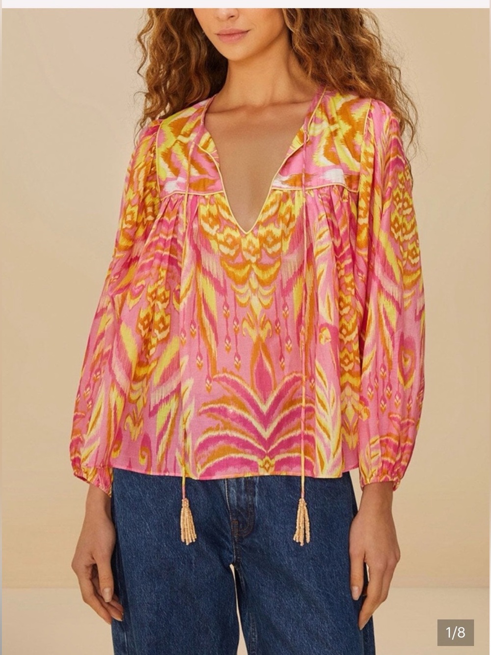 FARM Rio NWT Pink Pineapple Tapestry Blouse-S